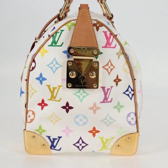 LOUIS VUITTON Monogram Multicolor Speedy 30 Hand Bag White M92643 Auth 118954V - Picture 4 of 15